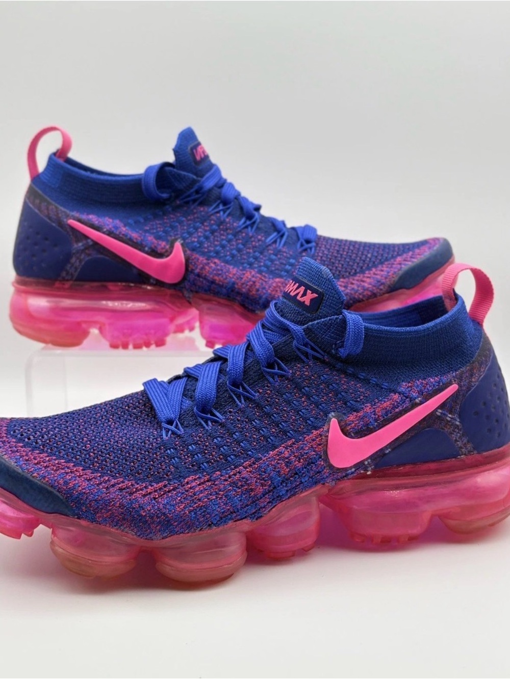 Nike Kids Vapormax Flyknit Sneakers - Blue & Pink